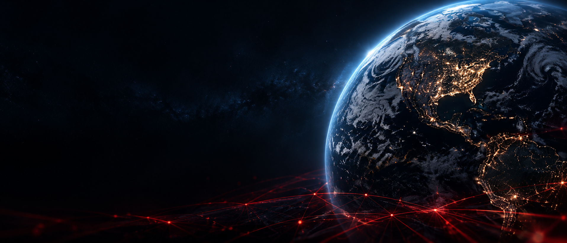 Connected Earth viewed from a global operations command center